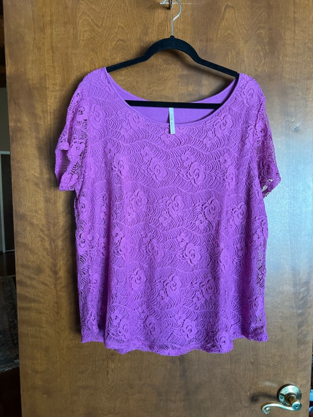 Leo & Nicole bundle Purple and Coral Lace Short-Sleeve Tops